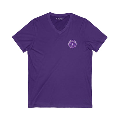 MCPC CIRCULAR LOGO (FRONT ONLY) Unisex Jersey Short Sleeve V-Neck Tee