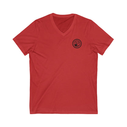WPC WHITE-BLACK POCKET LOGO (FRONT & PICKLEBALL BACK) V-NECK - Unisex Jersey Short Sleeve V-Neck Tee