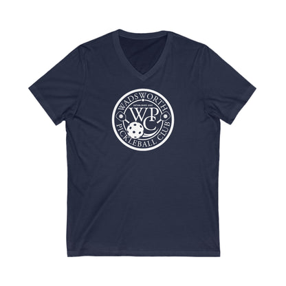 WPC WHITE-BLACK LOGO  (FRONT ONLY) - Unisex Jersey Short Sleeve V-Neck Tee