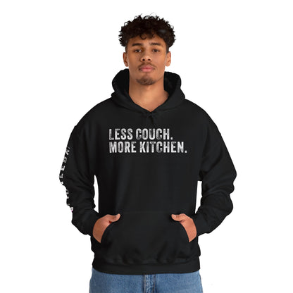 LESS COUCH. MORE KITCHEN, Unisex Heavy Blend™ Hooded Sweatshirt