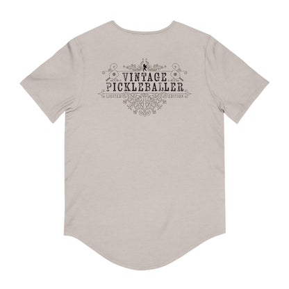 VINTAGE PICKLEBALLER 1959 (FRONT & BACK) - Men's Curved-Hem Jersey T-Shirt