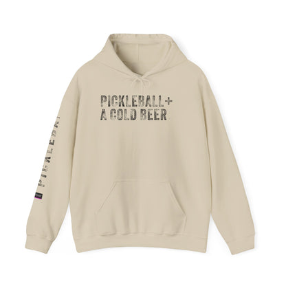 PICKLEBALL + COLD BEER, Unisex Heavy Blend™ Hooded Sweatshirt