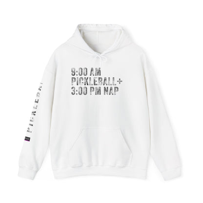 9:00 AM PICKLEBALL + 3:00 NAP, Unisex Heavy Blend™ Hooded Sweatshirt