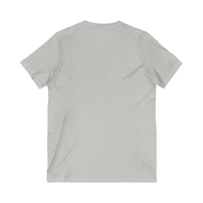 WPC GRAY VERTICAL LOGO  (FRONT ONLY) - Unisex Jersey Short Sleeve V-Neck Tee