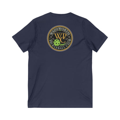 WPC COLOR VERTICAL LOGO  (FRONT &  LOGO BACK) - Unisex Jersey Short Sleeve V-Neck Tee