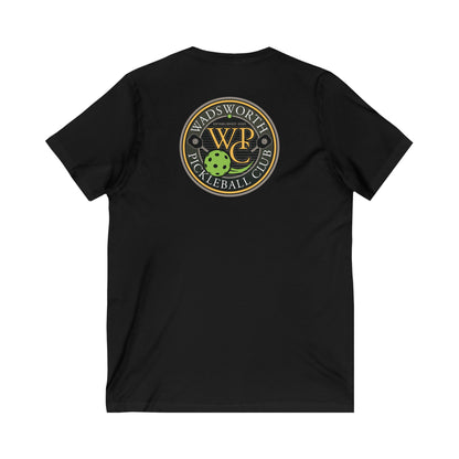 WPC COLOR VERTICAL LOGO  (FRONT &  LOGO BACK) - Unisex Jersey Short Sleeve V-Neck Tee