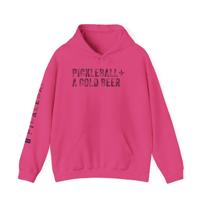 PICKLEBALL + COLD BEER, Unisex Heavy Blend™ Hooded Sweatshirt