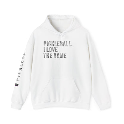 PICKLEBALL. I LOVE THE GAME. Unisex Heavy Blend™ Hooded Sweatshirt