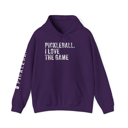 PICKLEBALL. I LOVE THE GAME. Unisex Heavy Blend™ Hooded Sweatshirt