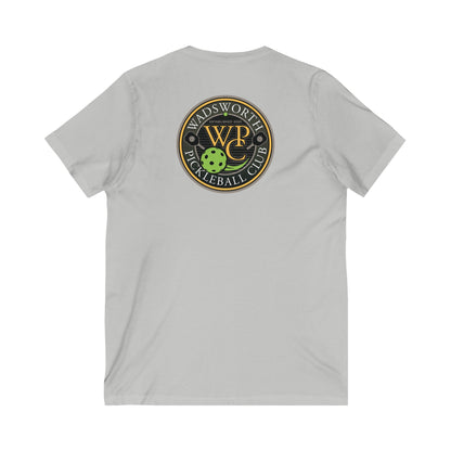 WPC COLOR VERTICAL LOGO  (FRONT &  LOGO BACK) - Unisex Jersey Short Sleeve V-Neck Tee