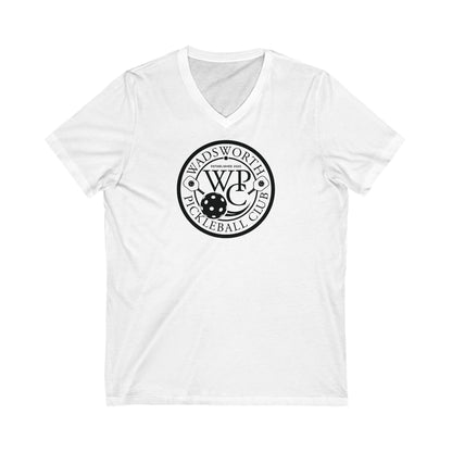 WPC WHITE-BLACK LOGO  (FRONT ONLY) - Unisex Jersey Short Sleeve V-Neck Tee