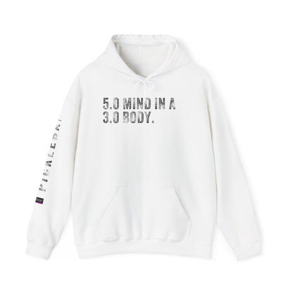 5.0 MIND IN A 3.0 BODY, Unisex Heavy Blend™ Hooded Sweatshirt