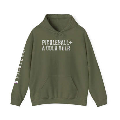 PICKLEBALL + COLD BEER, Unisex Heavy Blend™ Hooded Sweatshirt