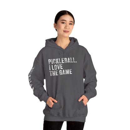 PICKLEBALL. I LOVE THE GAME. Unisex Heavy Blend™ Hooded Sweatshirt