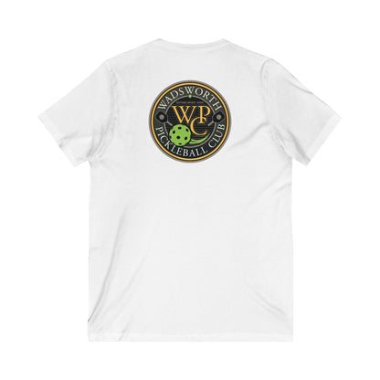 WPC COLOR VERTICAL LOGO  (FRONT &  LOGO BACK) - Unisex Jersey Short Sleeve V-Neck Tee