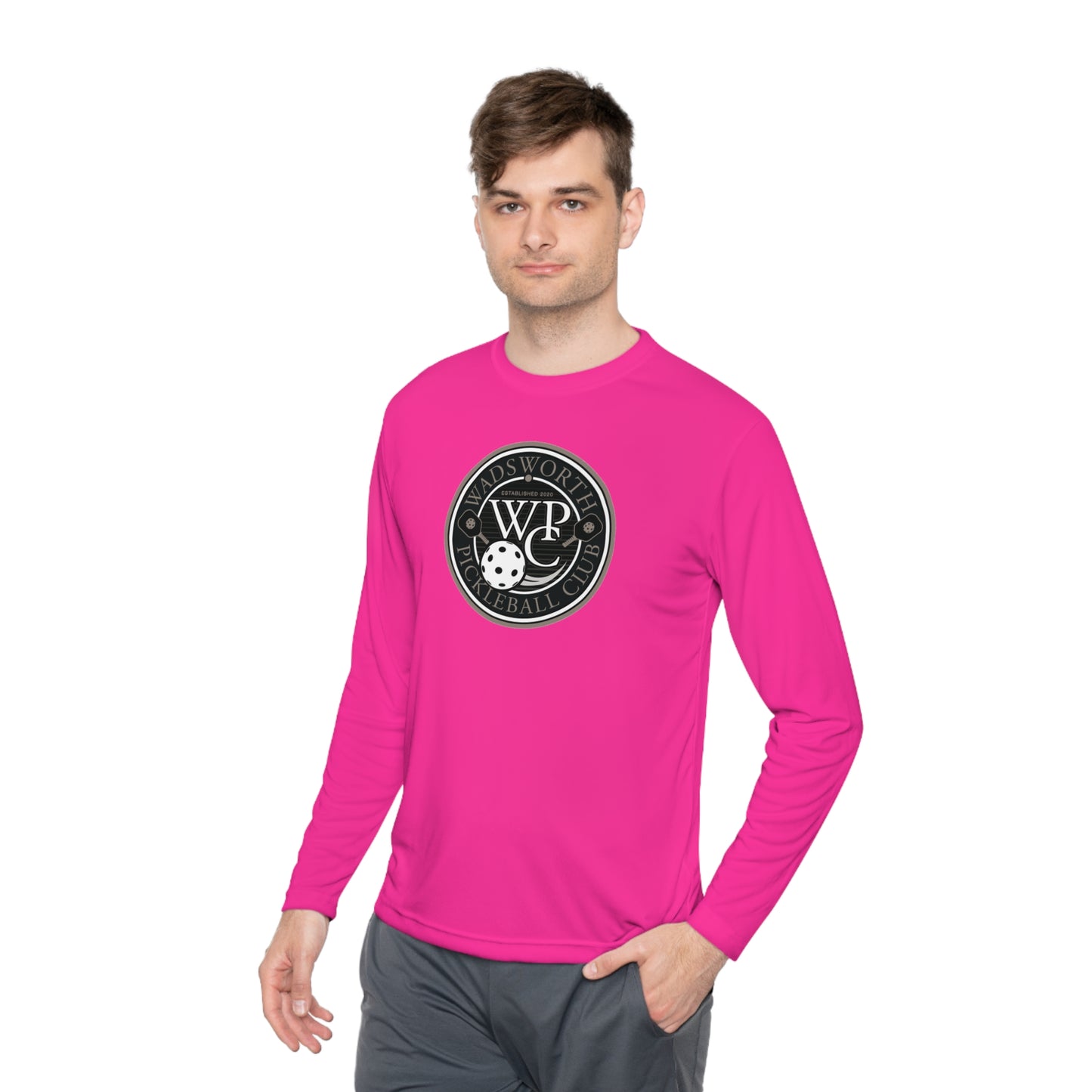 WPC GRAY LOGO SPORT-TEK (FRONT & PICKLEBALL BACK) - Unisex Lightweight Long Sleeve Tee