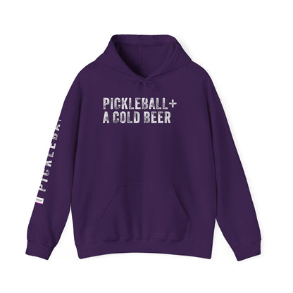 PICKLEBALL + COLD BEER, Unisex Heavy Blend™ Hooded Sweatshirt