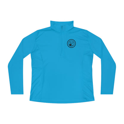 WPC BLACK-WHITE LOGOS LADIES SPORT-TEK (FRONT & BACK) - Ladies Quarter-Zip Pullover