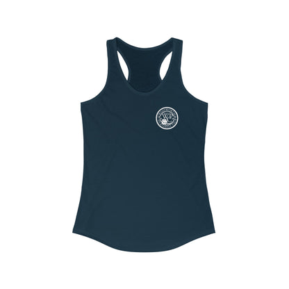 WPC WHITE-BLACK POCKET LOGO (FRONT ONLY) Women's Ideal Racerback Tank