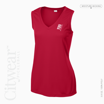 Women's V-Neck Sleeveless T-Shirt-GVL