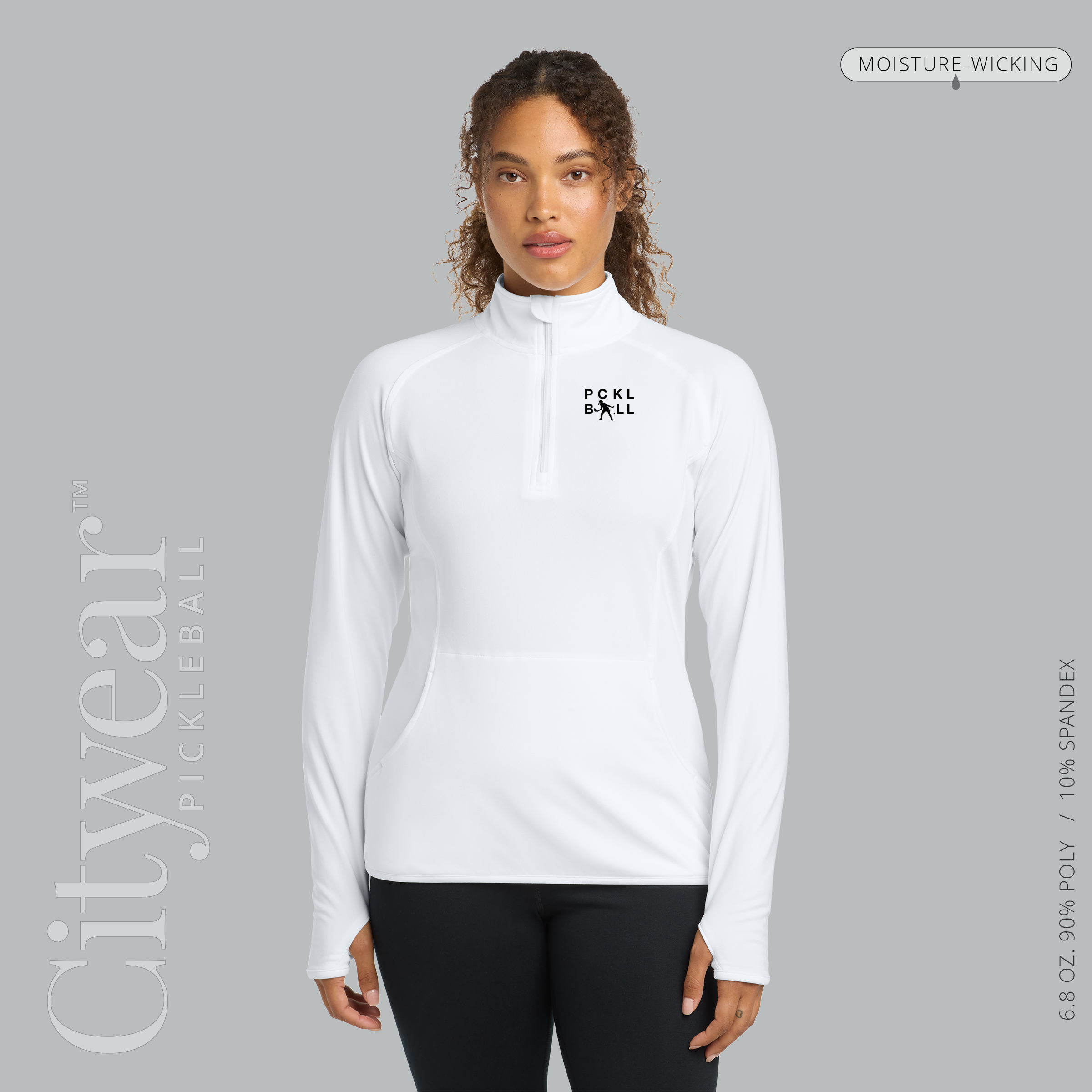 Women's Stretch Quarter-Zip Pullover-PCKLBLL ATHLETE