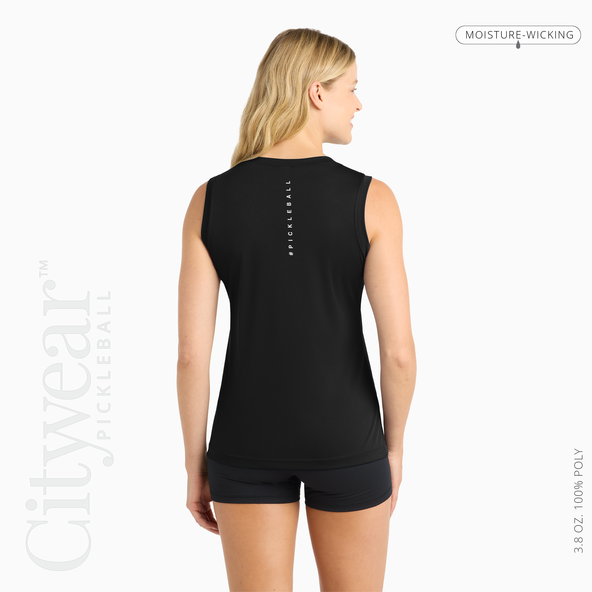 Women's V-Neck Sleeveless T-Shirt-PCKLBLL ATHLETE